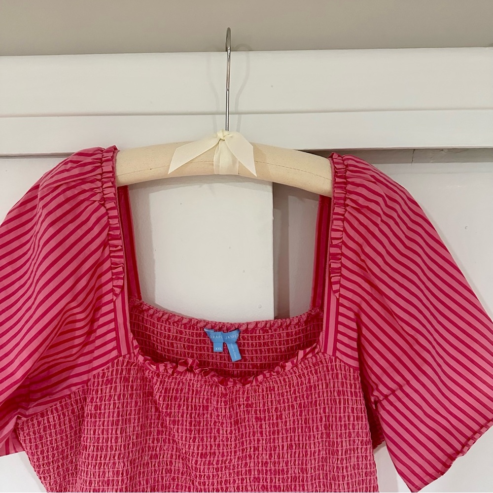 Draper James Pink Striped Midi Dress - Picture 2 of 6